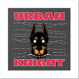 Urban Knight Streetwear Doberman Barbwire Posters and Art